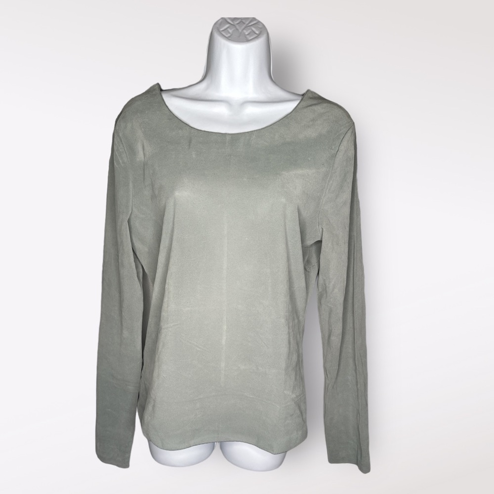 FP INTIMATELY LARGE GREEN LS VELVET FEEL SEMISHEER TOP